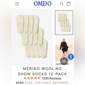 MERINO WOOL NO SHOW SOCKS 12-PACK
